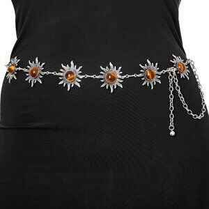 Sun Belt Body Chain Adjustable Belly Bracelet for Women Festival Beach Wear